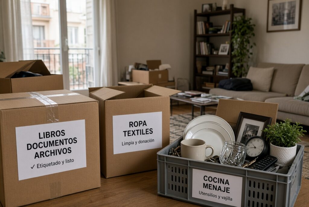 Cajas organizadas antes del vaciado de piso