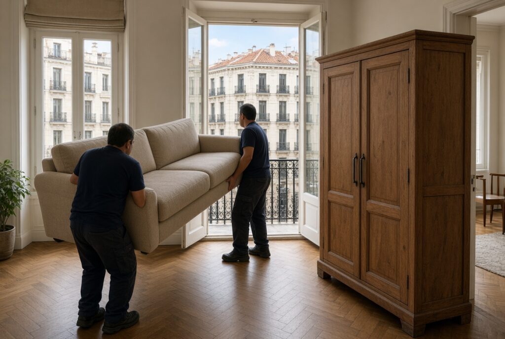Recogida de muebles usados en domicilio de Madrid