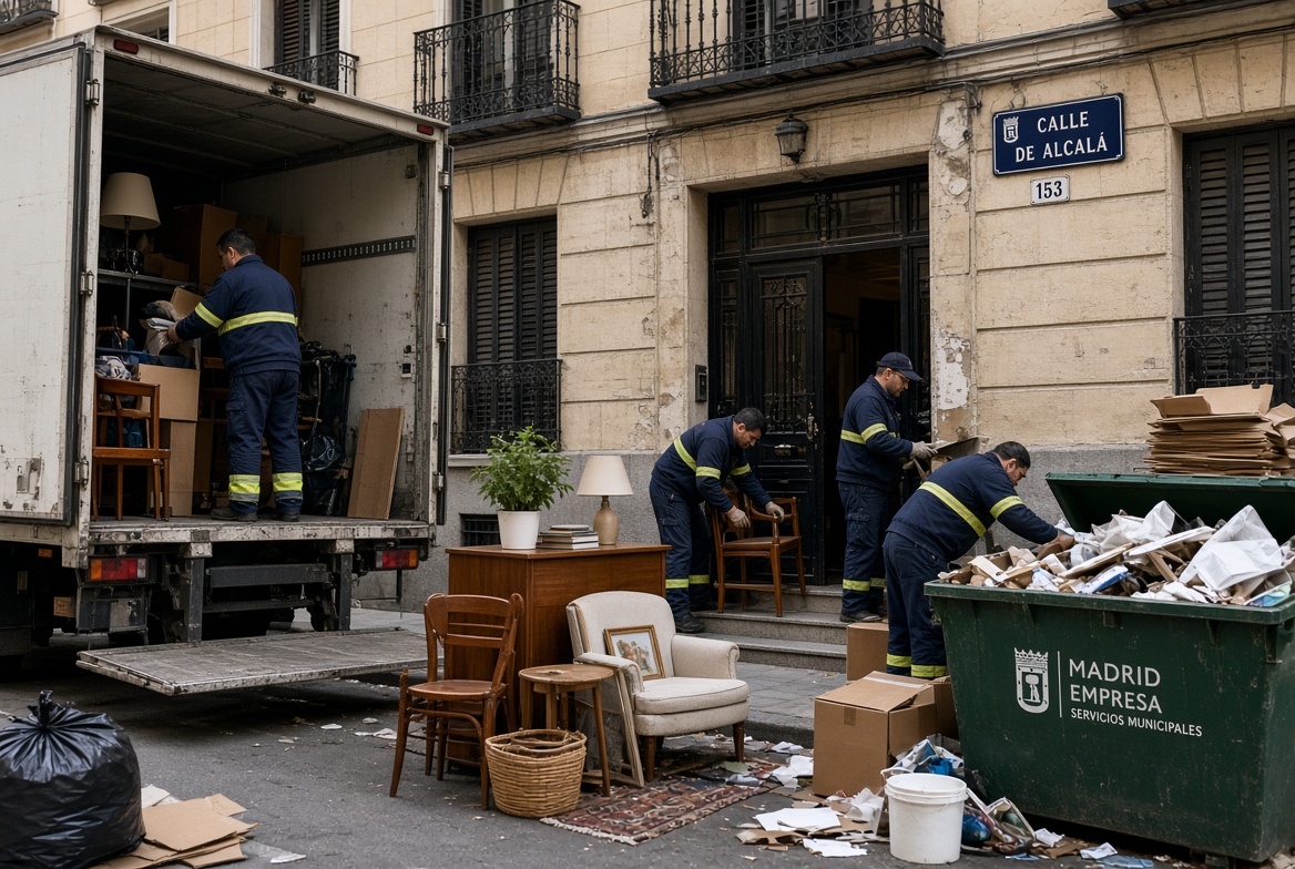 Separación de enseres reutilizables en vaciado de piso