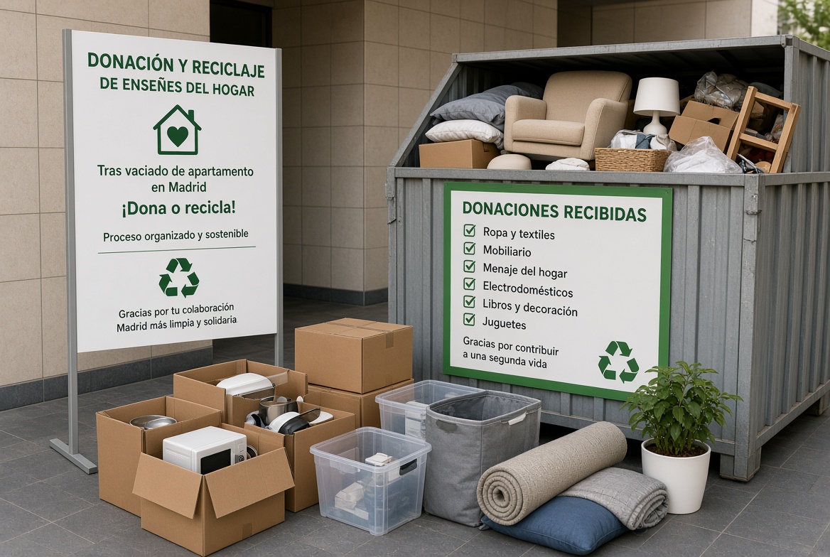 Enseres vaciado de pisos Madrid reutilización y reciclaje