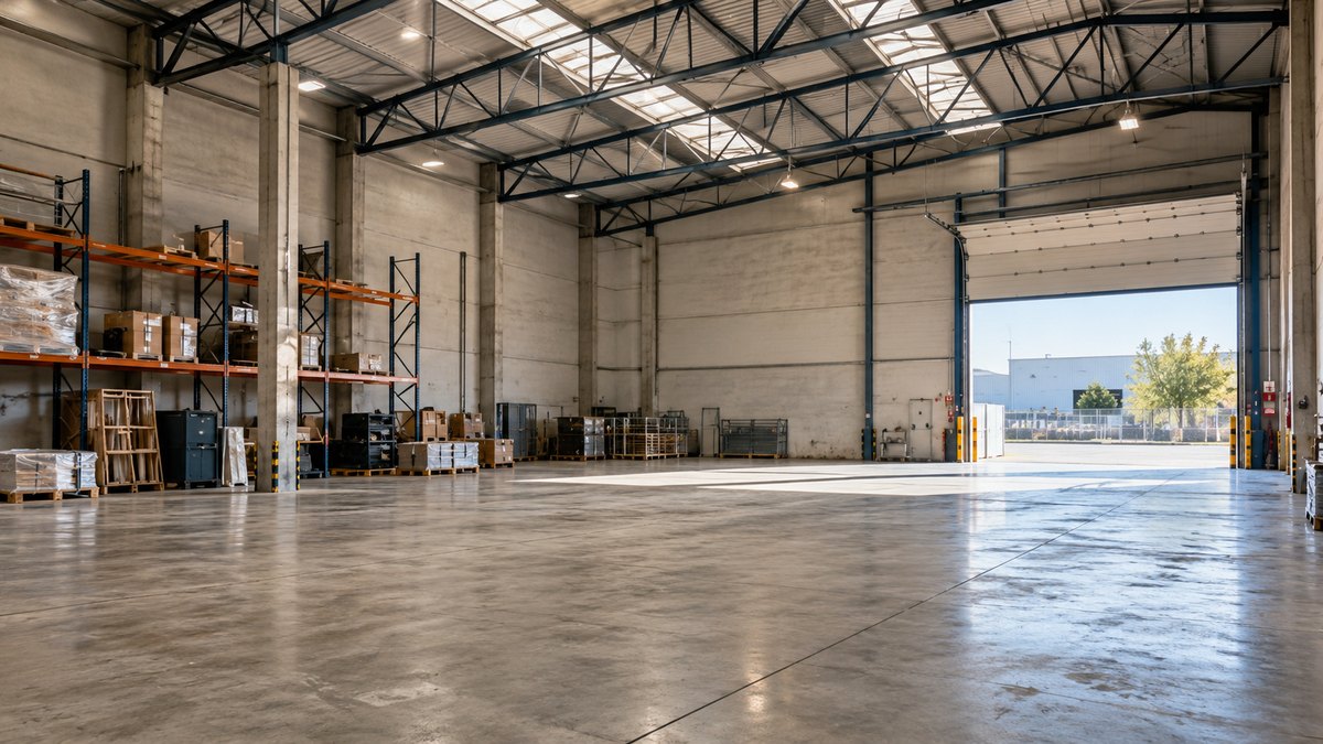 Nave industrial despejada y preparada para su siguiente uso